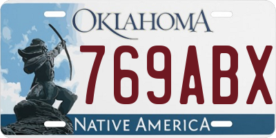 OK license plate 769ABX