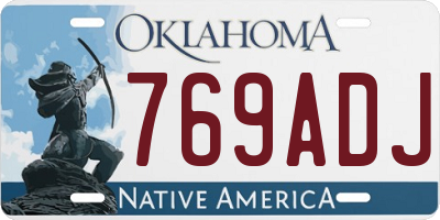 OK license plate 769ADJ