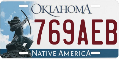 OK license plate 769AEB