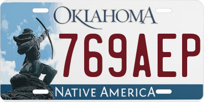 OK license plate 769AEP