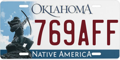 OK license plate 769AFF