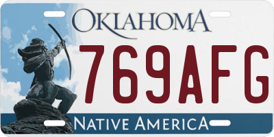 OK license plate 769AFG