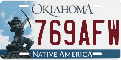 OK license plate 769AFW