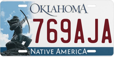OK license plate 769AJA