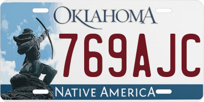 OK license plate 769AJC