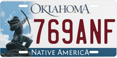 OK license plate 769ANF