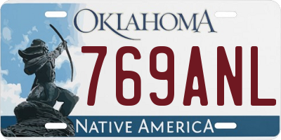 OK license plate 769ANL