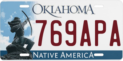 OK license plate 769APA