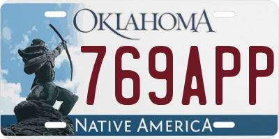 OK license plate 769APP