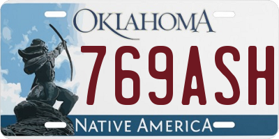 OK license plate 769ASH