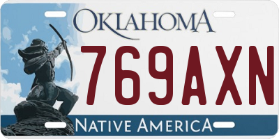 OK license plate 769AXN