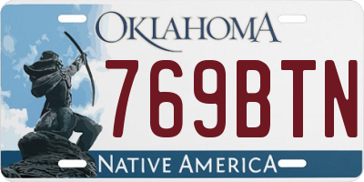 OK license plate 769BTN