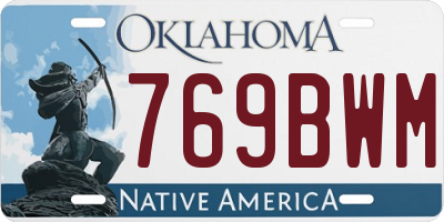 OK license plate 769BWM