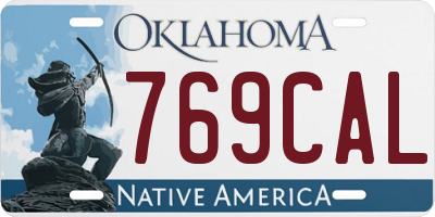 OK license plate 769CAL