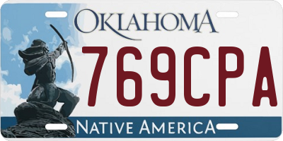OK license plate 769CPA