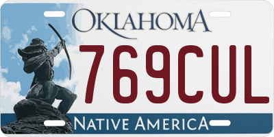 OK license plate 769CUL