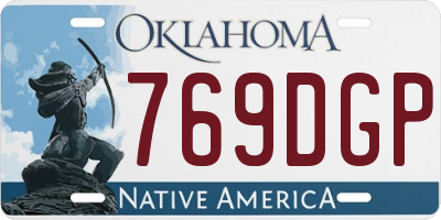 OK license plate 769DGP