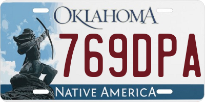 OK license plate 769DPA