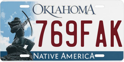 OK license plate 769FAK