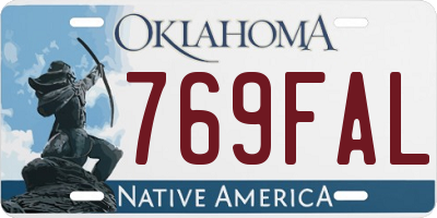 OK license plate 769FAL