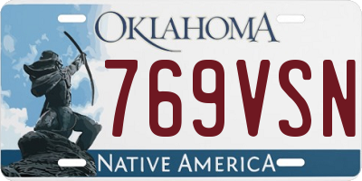 OK license plate 769VSN