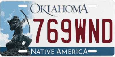 OK license plate 769WND