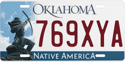 OK license plate 769XYA