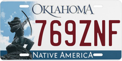 OK license plate 769ZNF