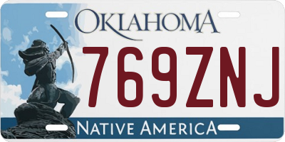 OK license plate 769ZNJ