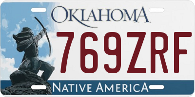 OK license plate 769ZRF