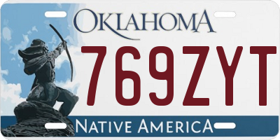 OK license plate 769ZYT