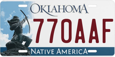 OK license plate 770AAF