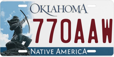 OK license plate 770AAW