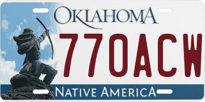 OK license plate 770ACW