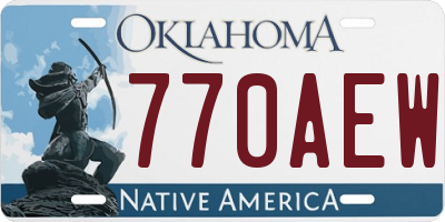 OK license plate 770AEW