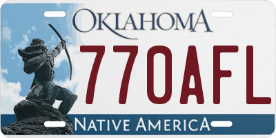 OK license plate 770AFL
