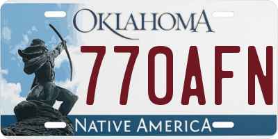 OK license plate 770AFN
