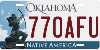 OK license plate 770AFU