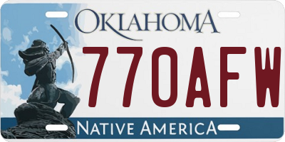 OK license plate 770AFW