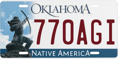 OK license plate 770AGI