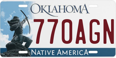 OK license plate 770AGN