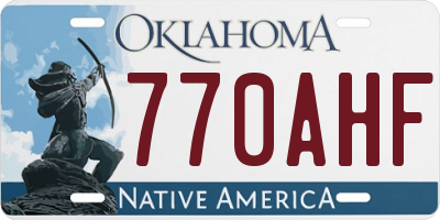 OK license plate 770AHF
