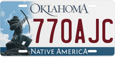 OK license plate 770AJC