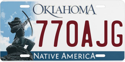OK license plate 770AJG