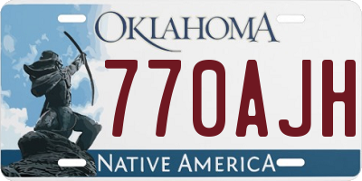 OK license plate 770AJH