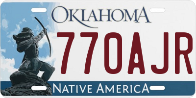 OK license plate 770AJR