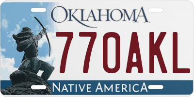 OK license plate 770AKL