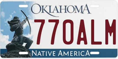 OK license plate 770ALM