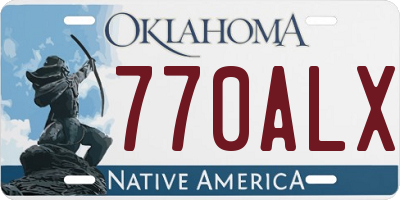 OK license plate 770ALX