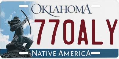 OK license plate 770ALY